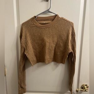 pacsun cropped long sleeve ribbed tee